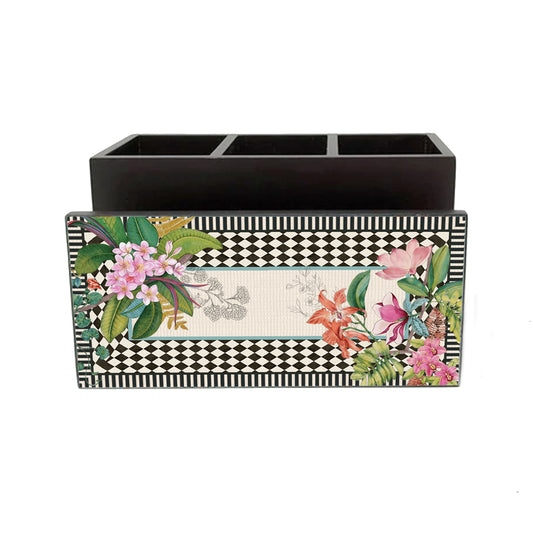 Monochrome Meadow Cutlery Stand with Tissue Paper Holder