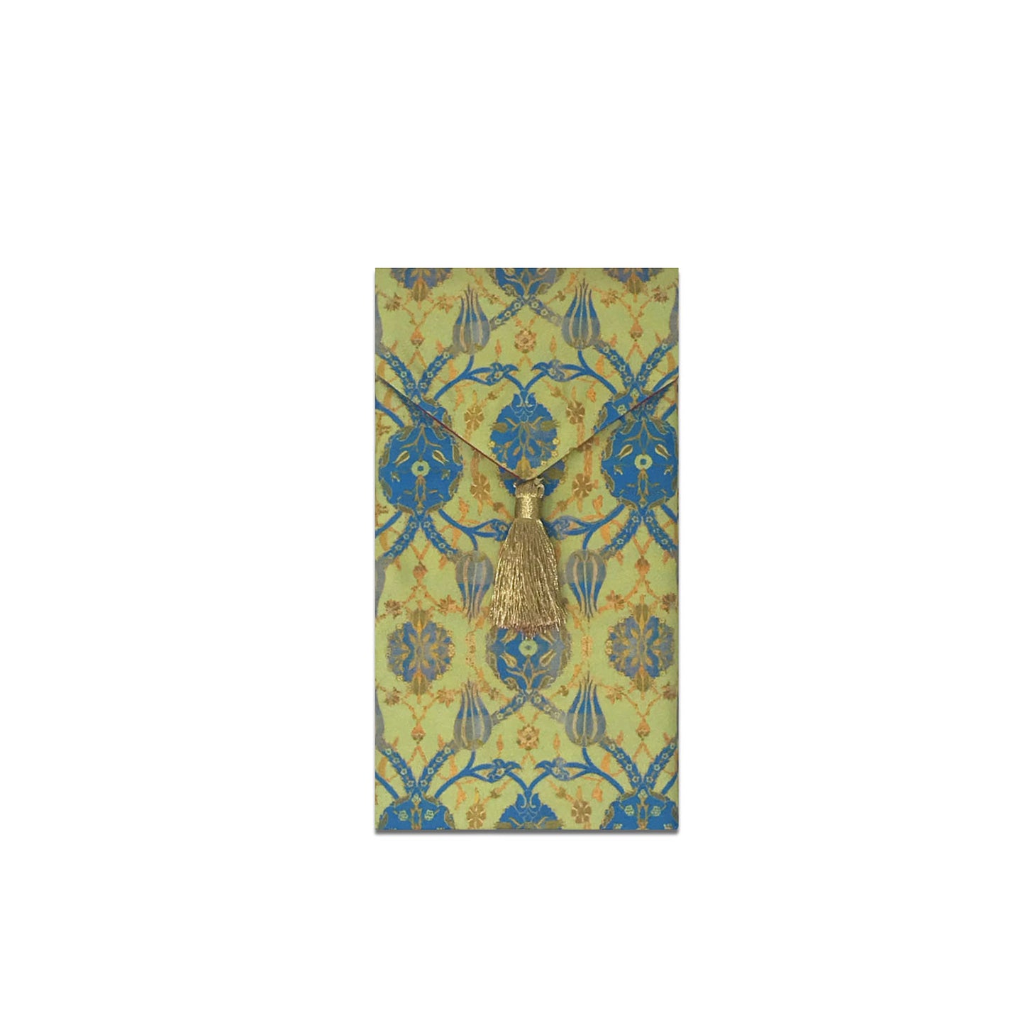 Mint Brocade Jaal Gift Envelope - Small