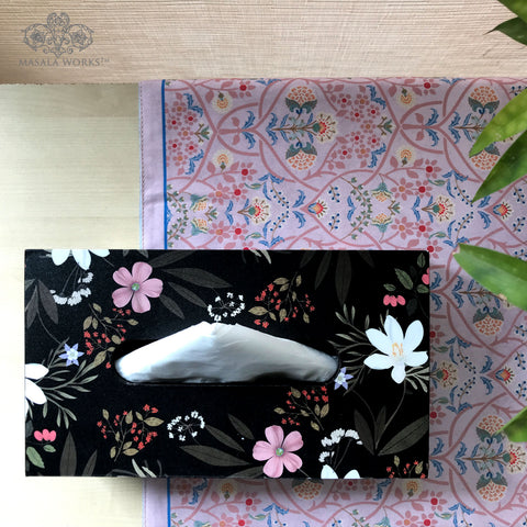 Midnight Blooms Tissue Box