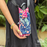 Blue Fuchsia Water Bottle sling with Mobile Holder