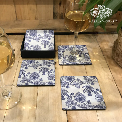 Blue Pottery Chintz Coasters