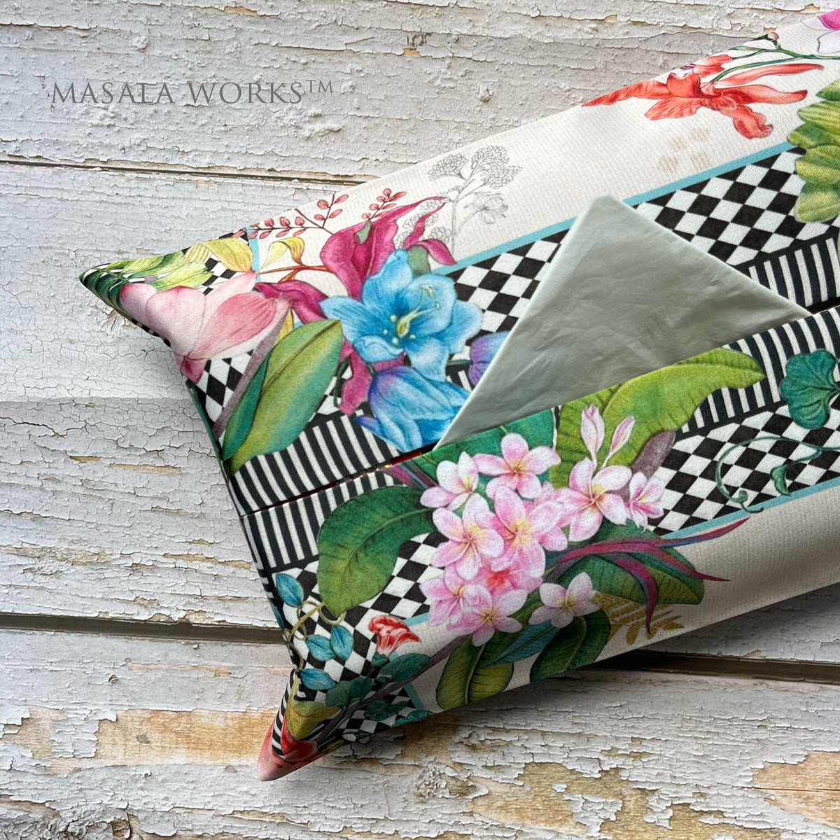 Monochrome Meadow Fabric Tissue Box Cover