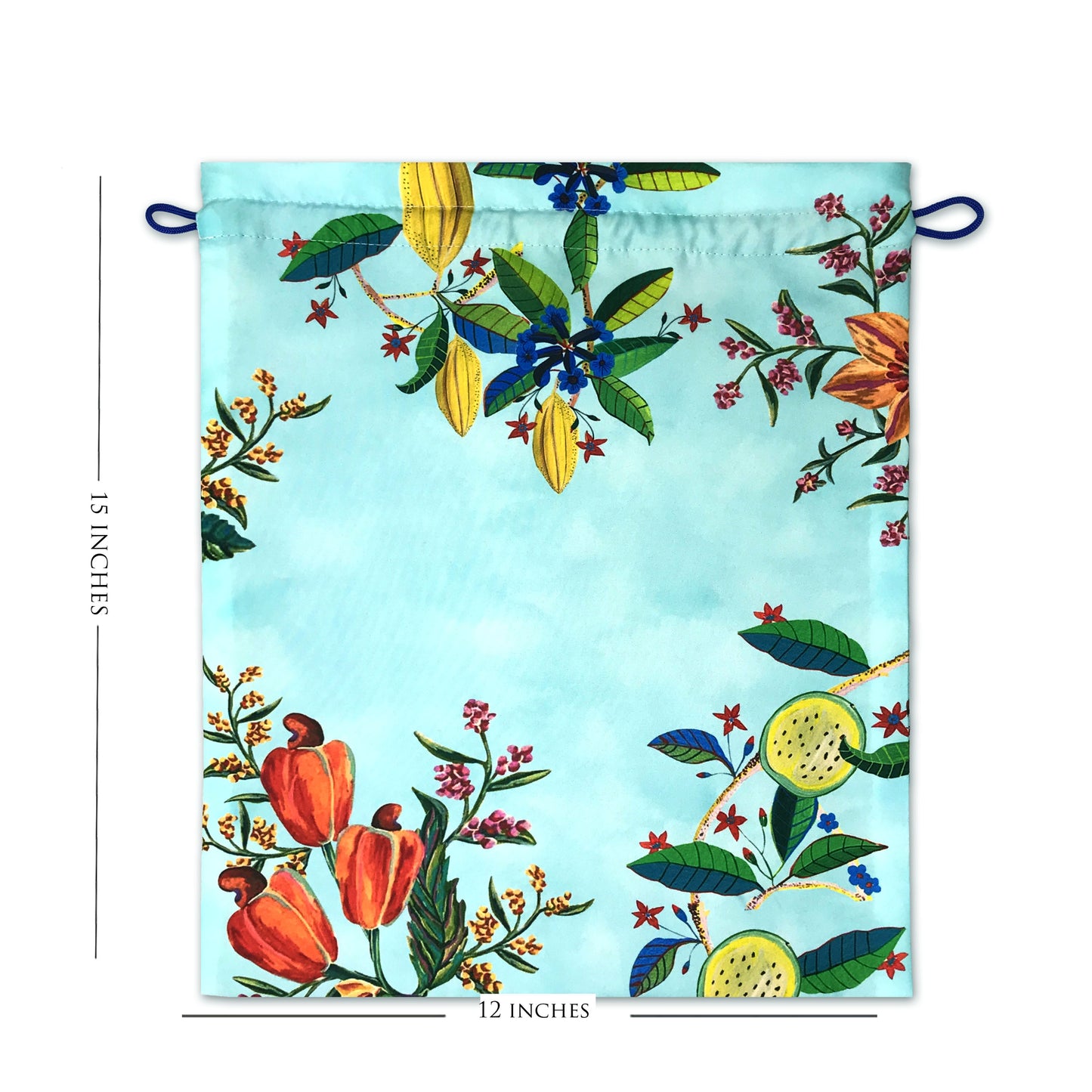 Tropical Fruit Canopy Drawstring Pouches