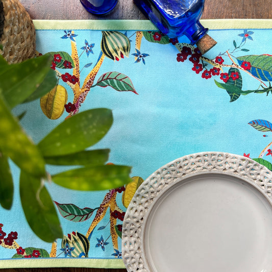 Tropical Fruit Canopy Cotton Table Runner