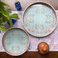Pale Blossom Enamel Round Tray