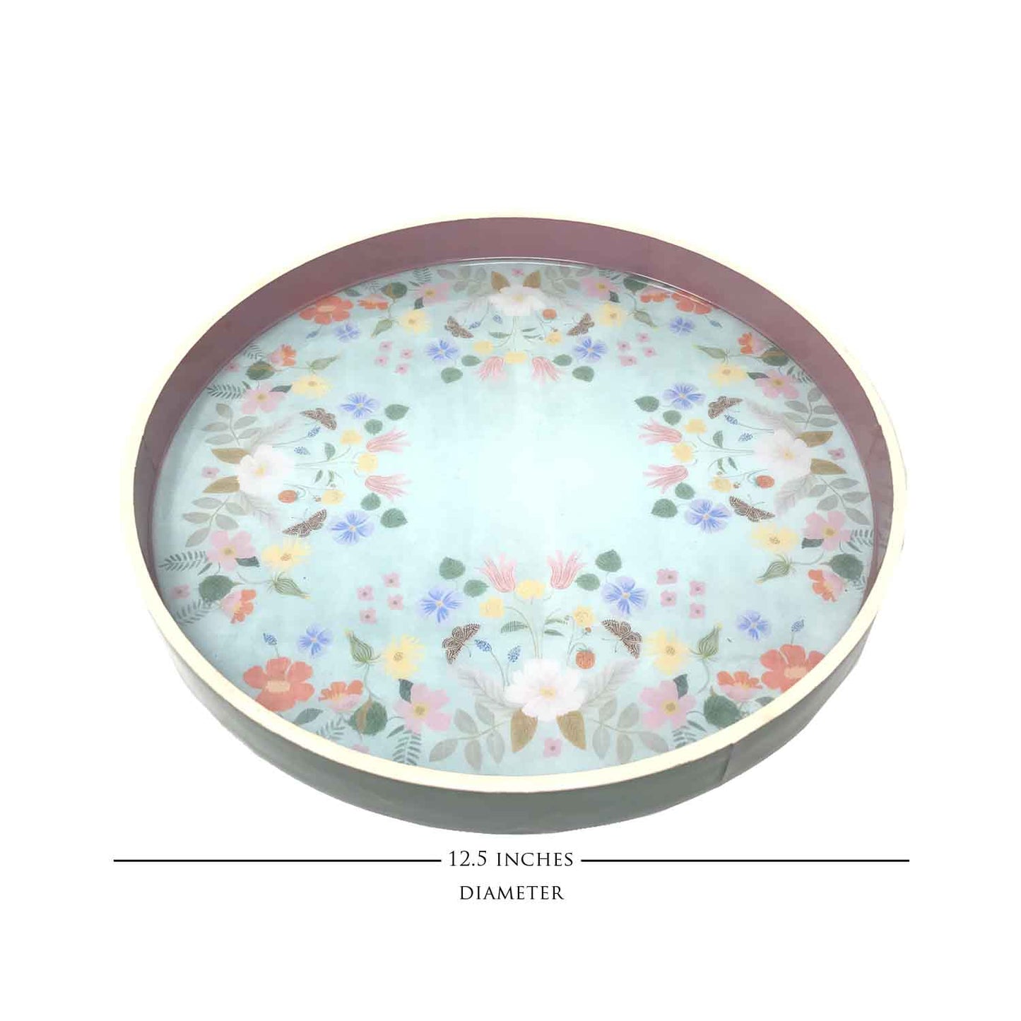 Pale Blossom Enamel Round Tray