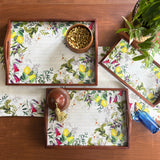 Lemon Lush Wooden Tray Set
