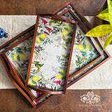 Lemon Lush Wooden Tray Set