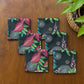Midnight Foliage Set Of 6 Coctail Napkins