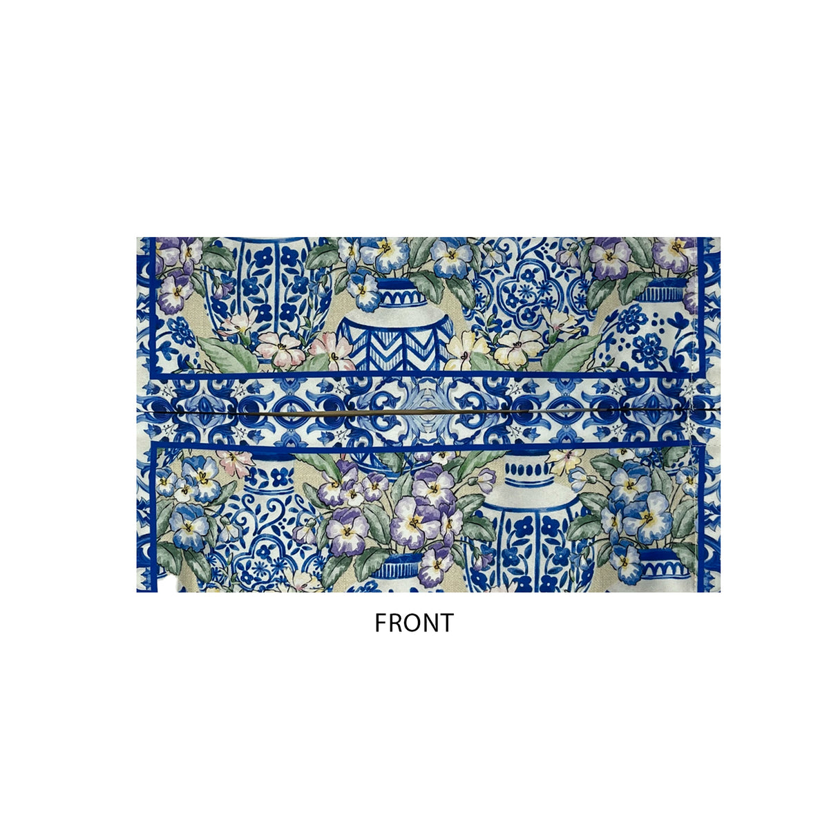 Blue Pottery Fabric Tissue Box Cover