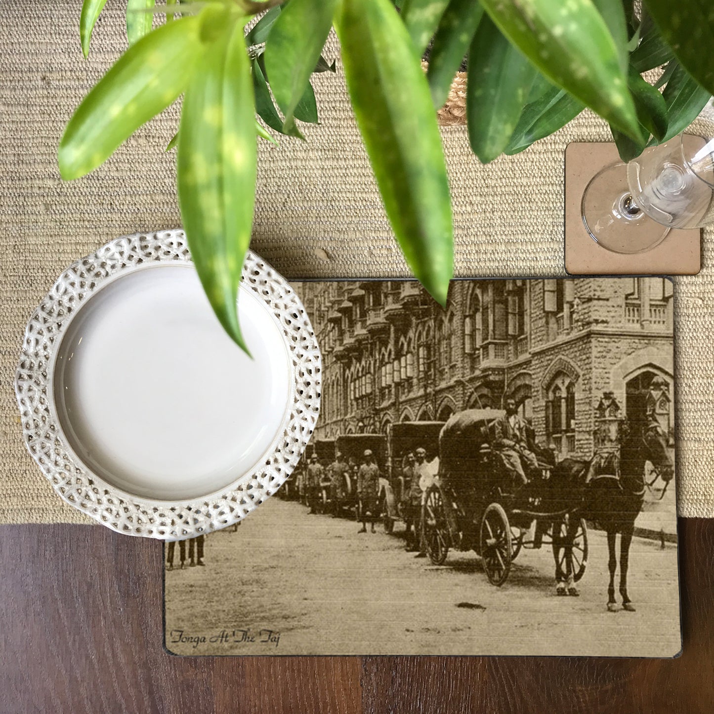 Old Bombay - Tonga at the Taj Tablemat