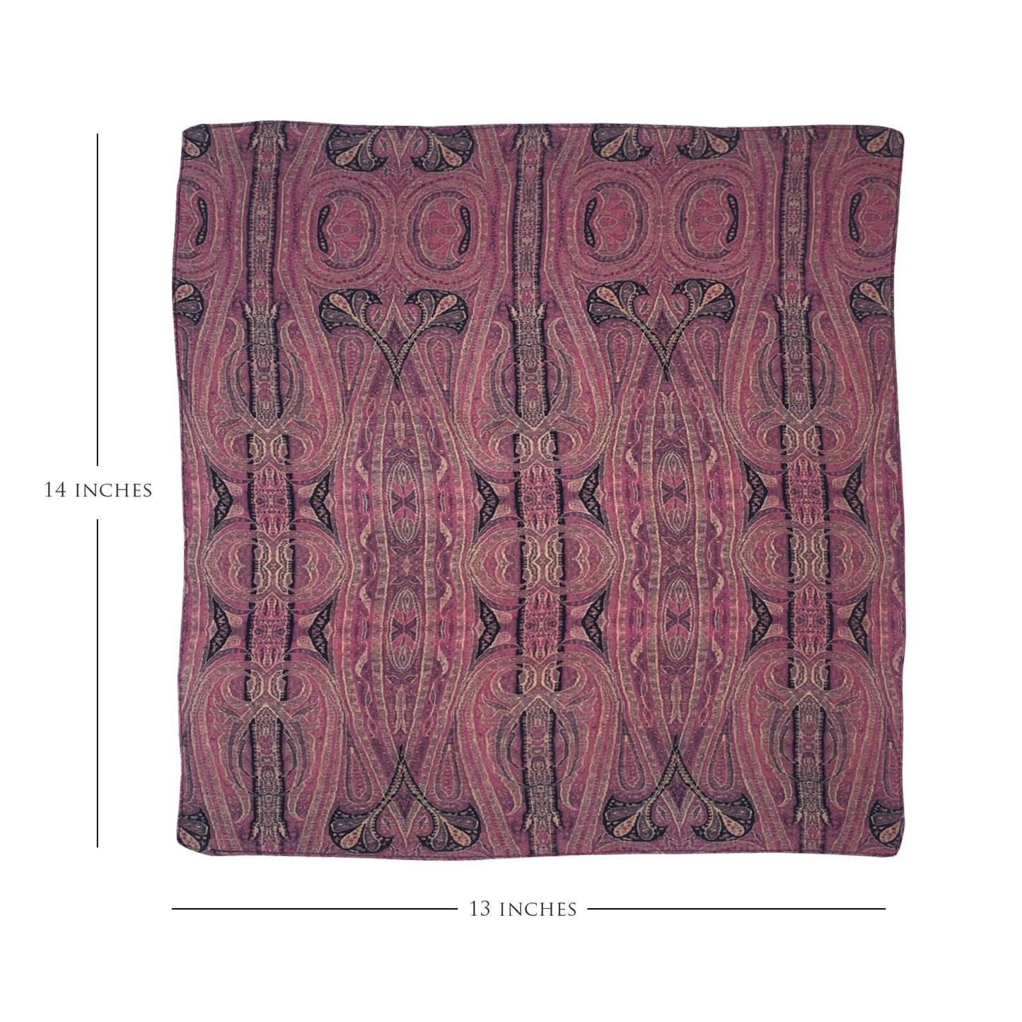 Rust Paisley Pocket Square