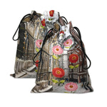 Urban Bloom Scape Drawstring Pouches