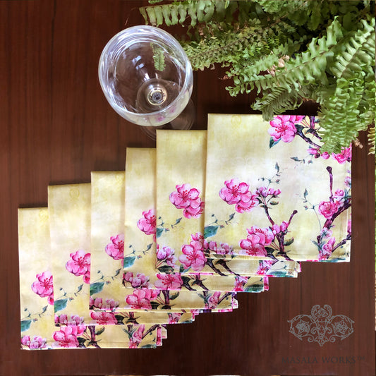 Cherry Blossom Set Of 6 Table Napkins