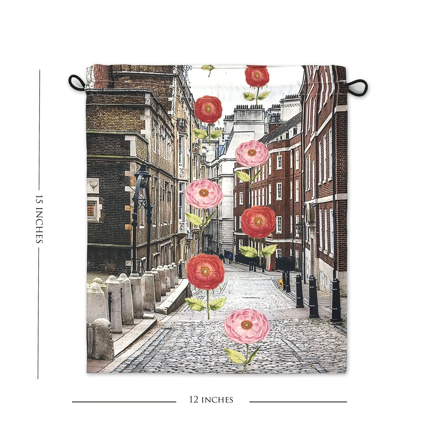 Urban Bloom Scape Drawstring Pouches