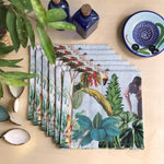 Tropical Elephant Set Of 6 Table Napkins