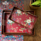 Indian Mogra Wooden Tray Set