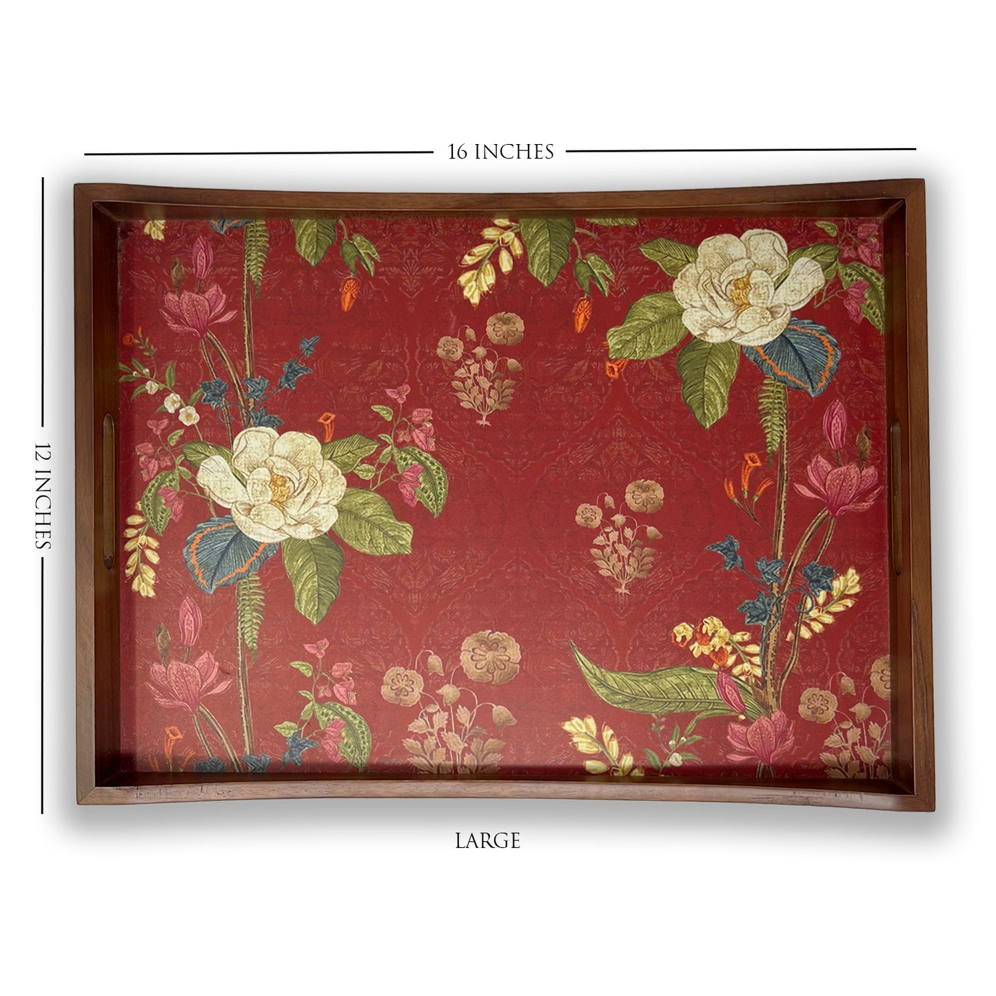 Indian Mogra Wooden Tray Set