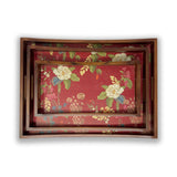 Indian Mogra Wooden Tray Set