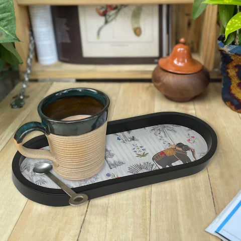 Majestic Elephant Oval Small Tray