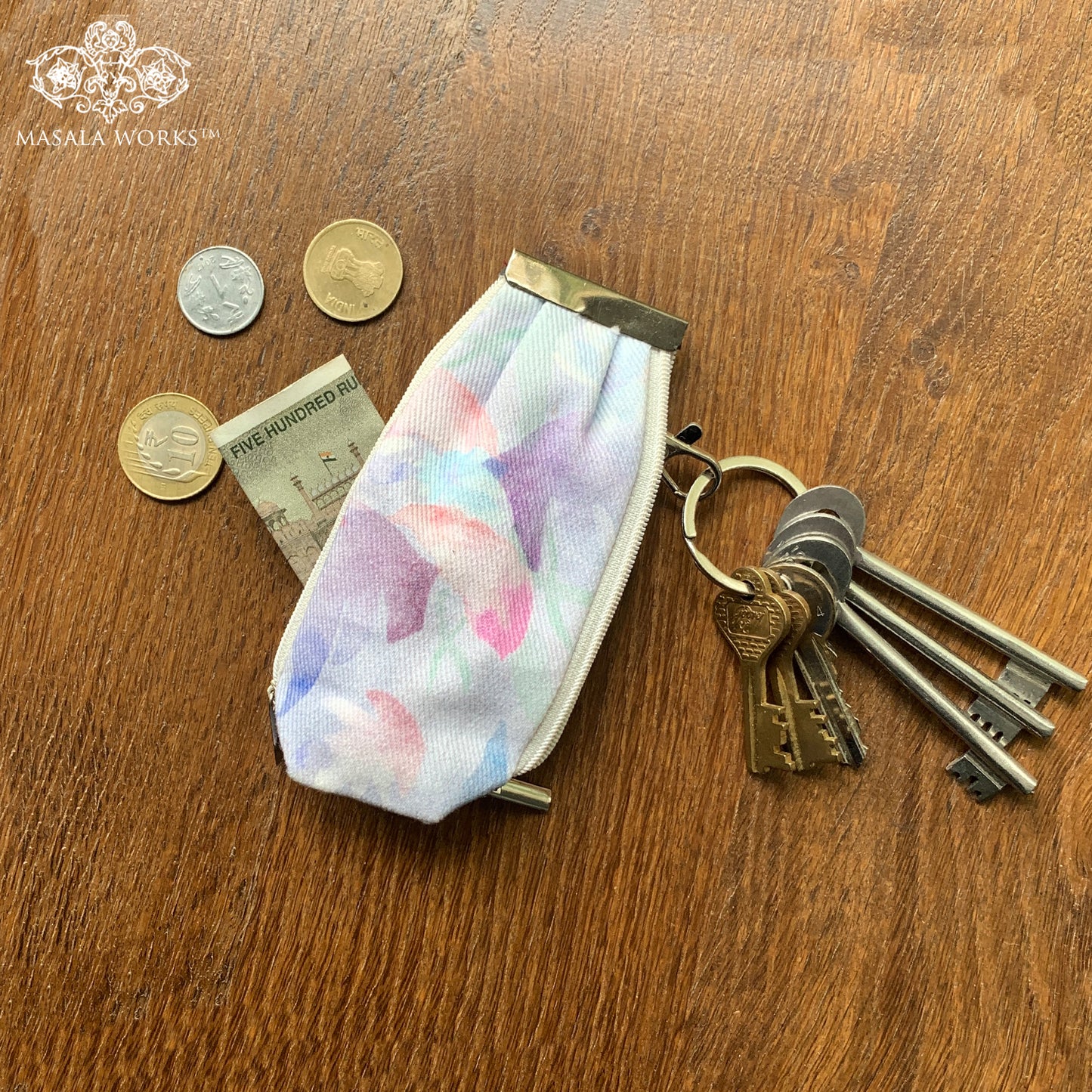 Subtle Foliage Key Pouch
