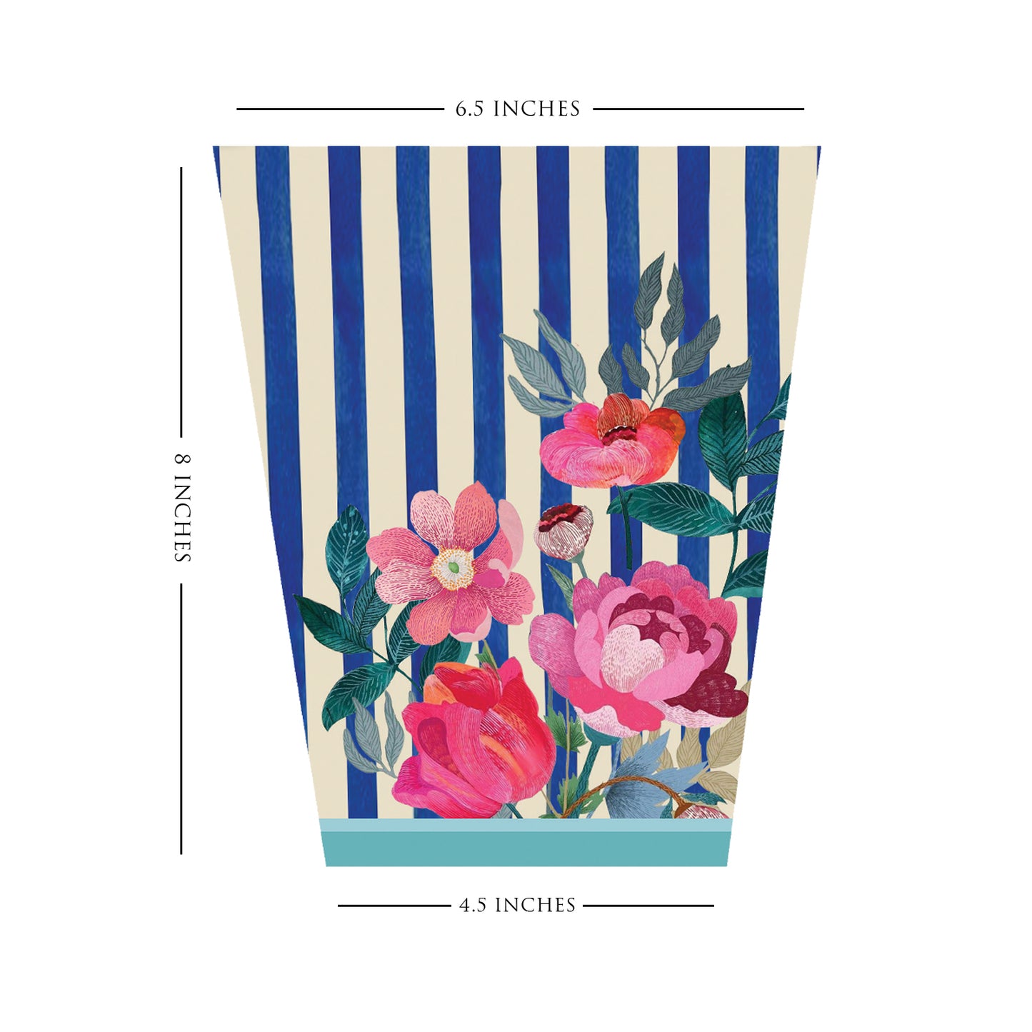 Stripes And Petal Dustbin Small