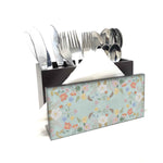 Pale Blossom Cutlery Stand with Tissue Paper Holder