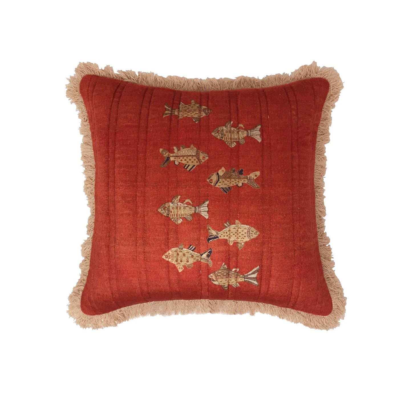 Quilted Little Fishes Cluster Cushion Cover Small