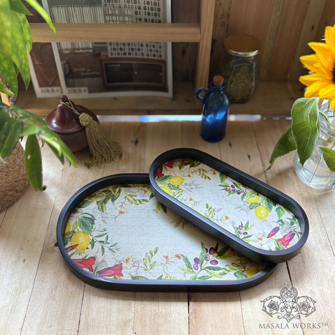 Lemon Lush Oval Tray Set