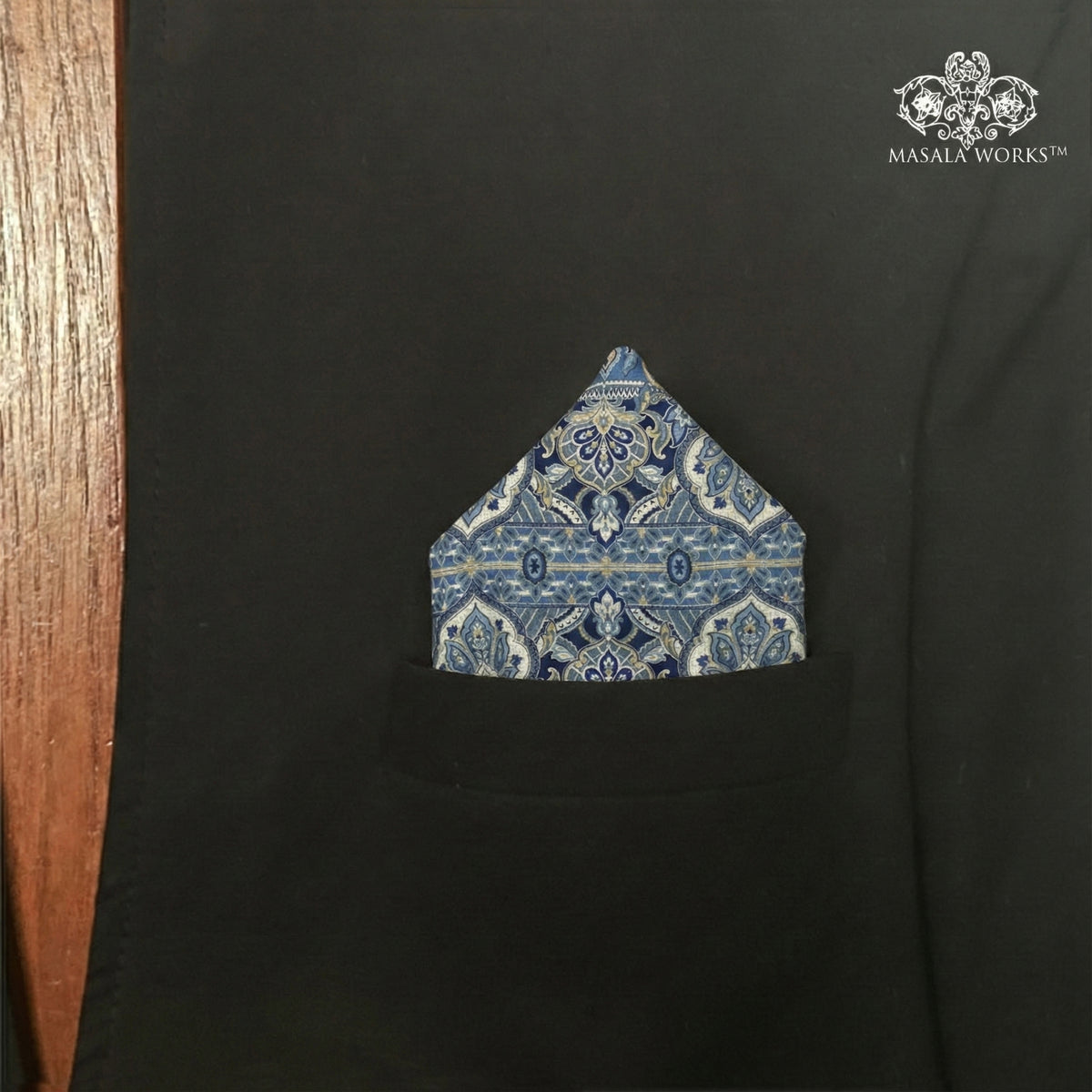 Blue Paisley Pocket Square