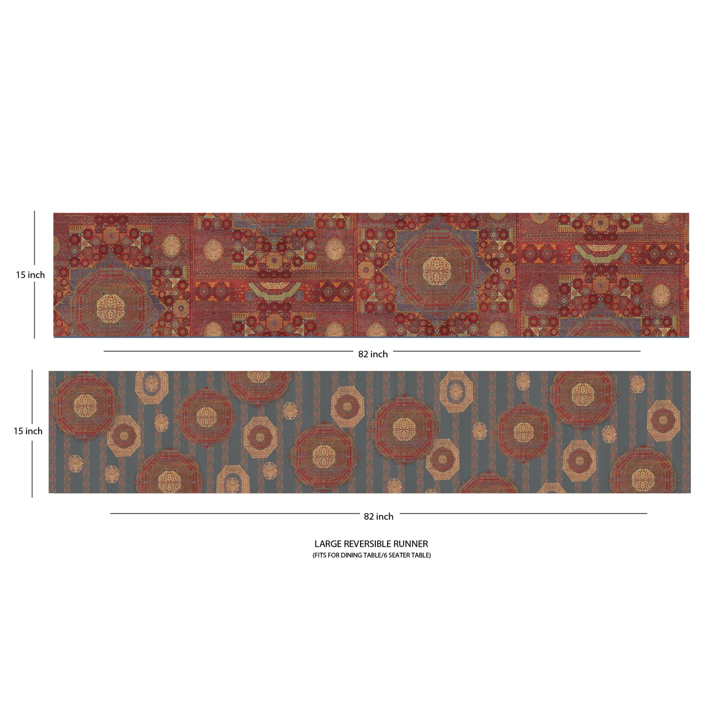 Moorish Boota Reversible Table Runner