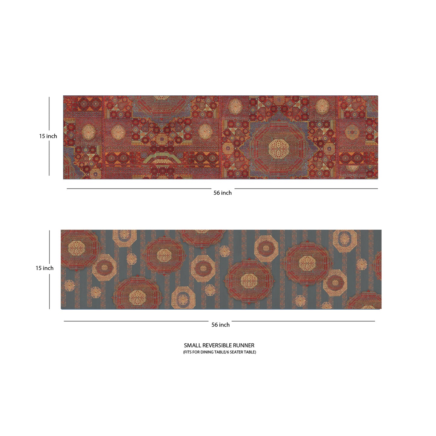 Moorish Boota Reversible Table Runner