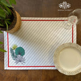 Palm Leaf Cotton Fabric Table mats (set of 2)