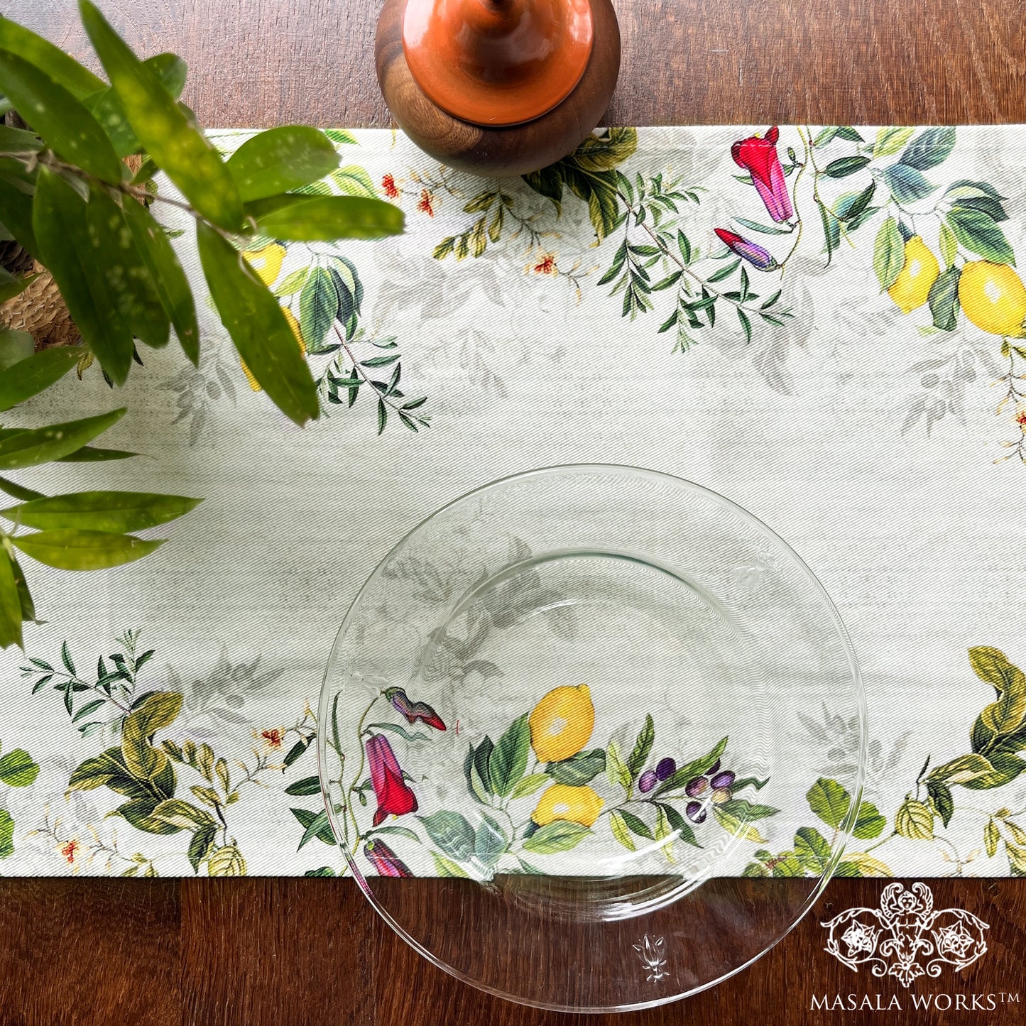 Lemon Lush Cotton Table Runner