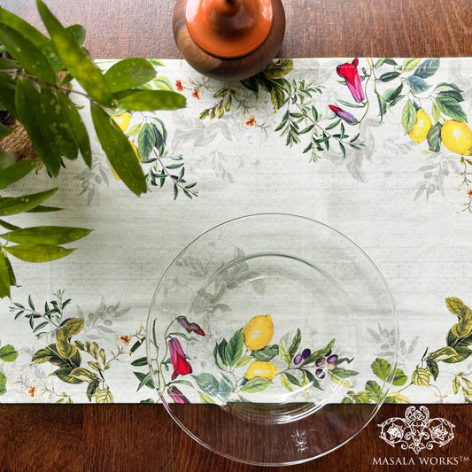 Lemon Lush Cotton Table Runner