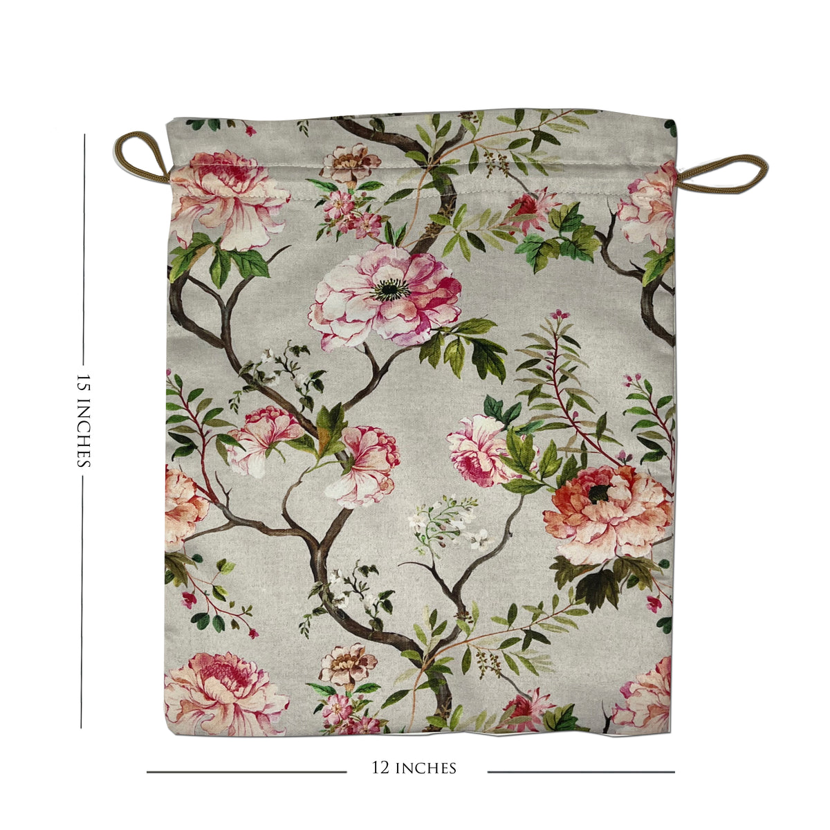 Peonys Bloom Drawstring Pouches