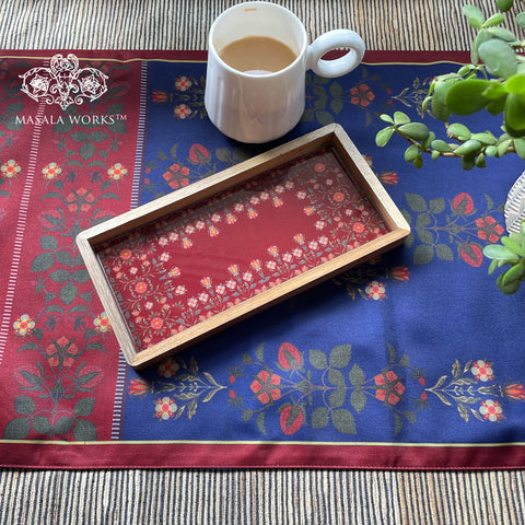 Red Floret Enamel Small Tray