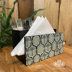 Summer Palms Cutlery Stand with Tissue Paper Holder