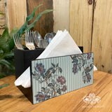 Striped Chintz Cutlery Stand with Tissue Paper Holder