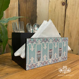 Art Nuoveau Cutlery Stand with Tissue Paper Holder