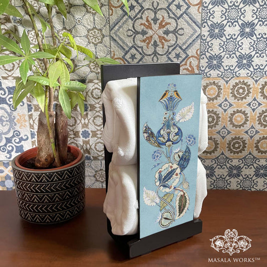 Azure Foliage Cloth Napkin Stand