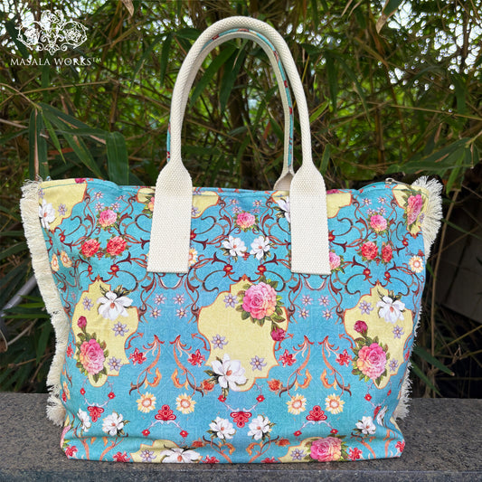Floral Grunge Beach / Tote Bag