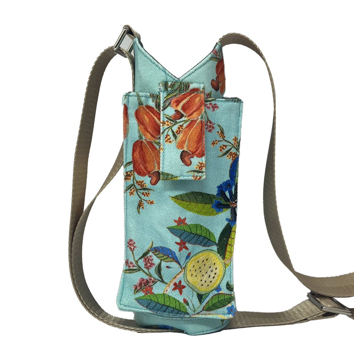 Tropical Fruit Canopy Water Bottle sling with Mobile Holder