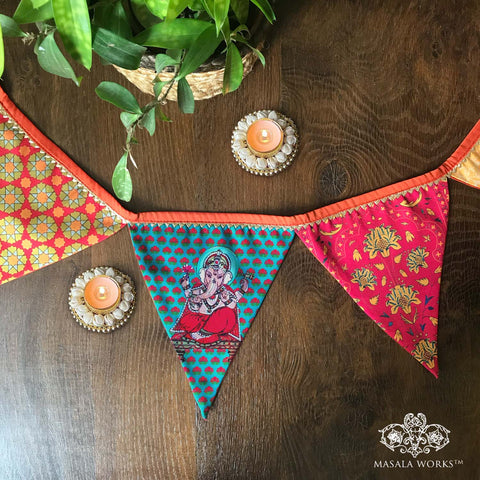 Ethnic Green Ganpati Toran / Bunting
