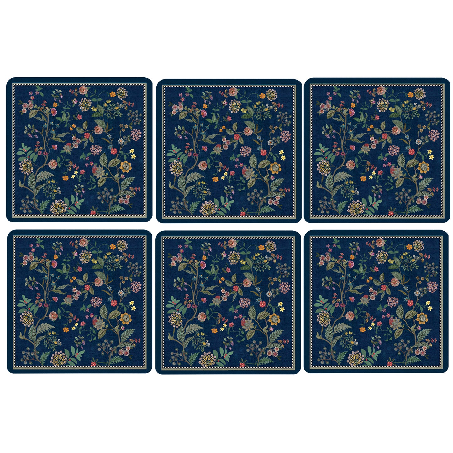 Little Blue Chintz Flowers Coasters