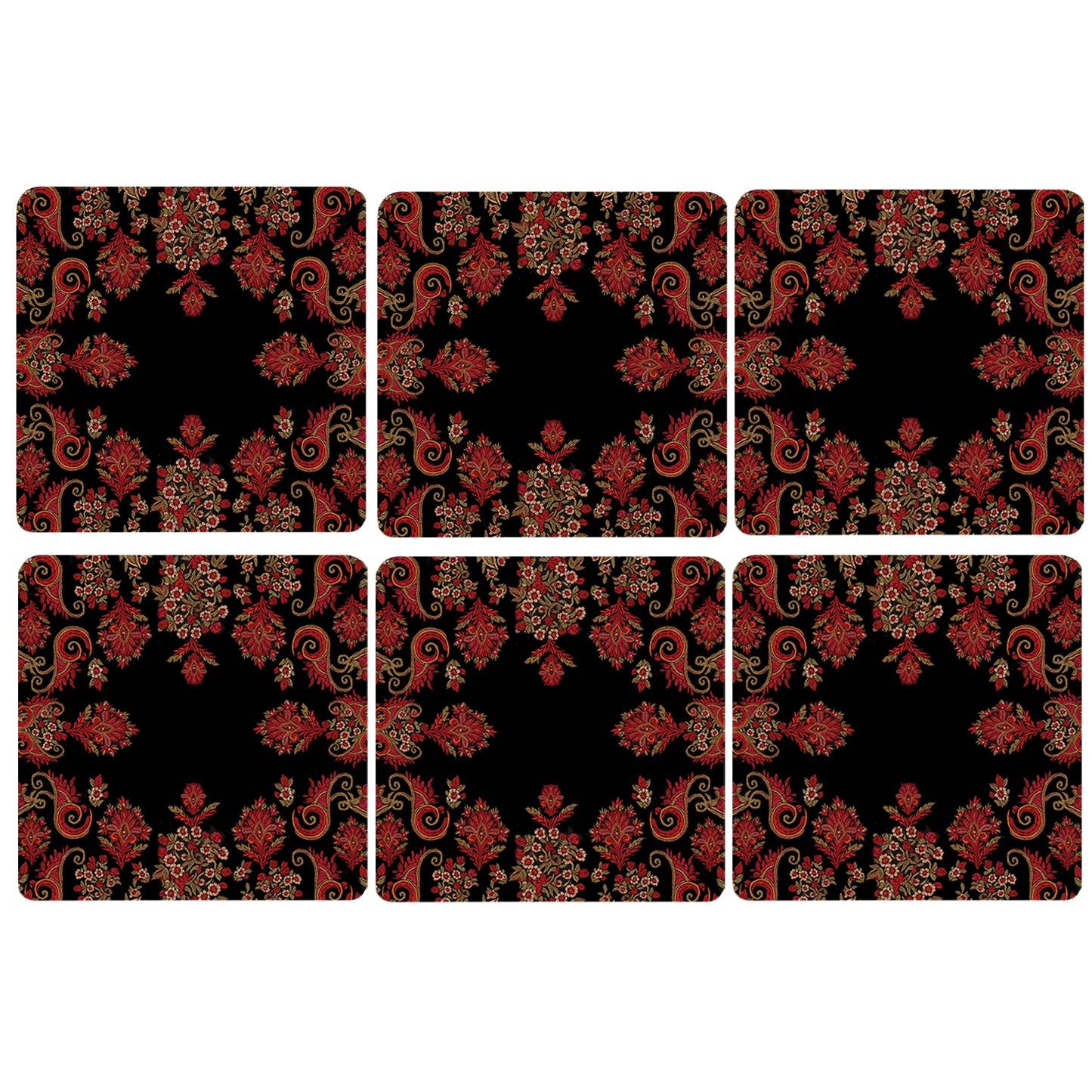 Black Pashmina Coasters