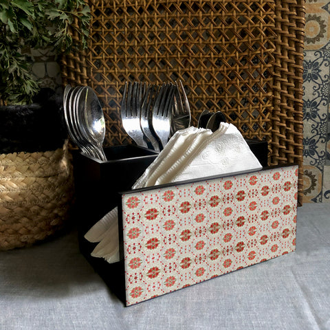 Kilim Cutlery Stand with Tissue Paper Holder