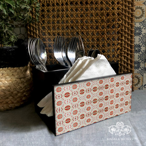 Kilim Cutlery Stand with Tissue Paper Holder
