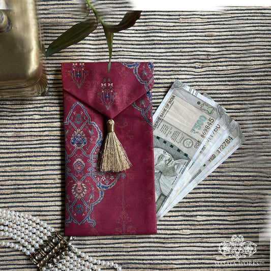 Ornate Mughal Boota Rust Gift Envelope - Small