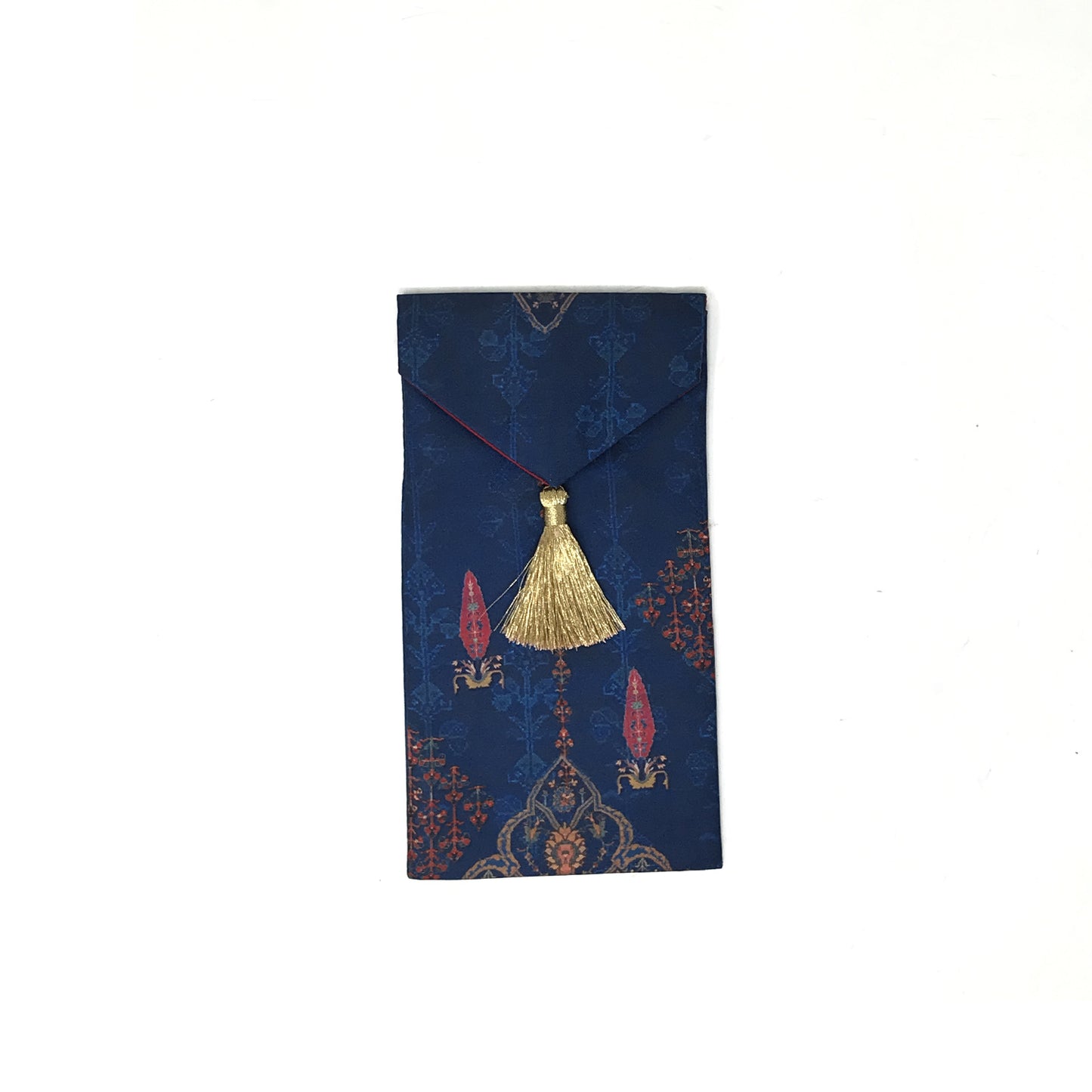Ornate Blue Mughal Boota Rust Gift Envelope - Small